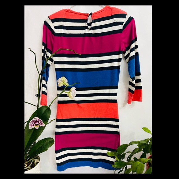 French Connection Mini Dress • Color Block/Striped • Keyhole Back • Sz 4 US - Picture 2 of 6
